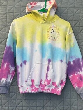 Gildan Yellow Tie-Dye Heavy Blend Hoodie Sweatshirt